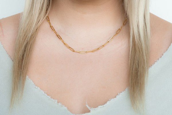 18k Gold Plated Paper Clip Toggle Necklace #Firefly Lane Boutique1