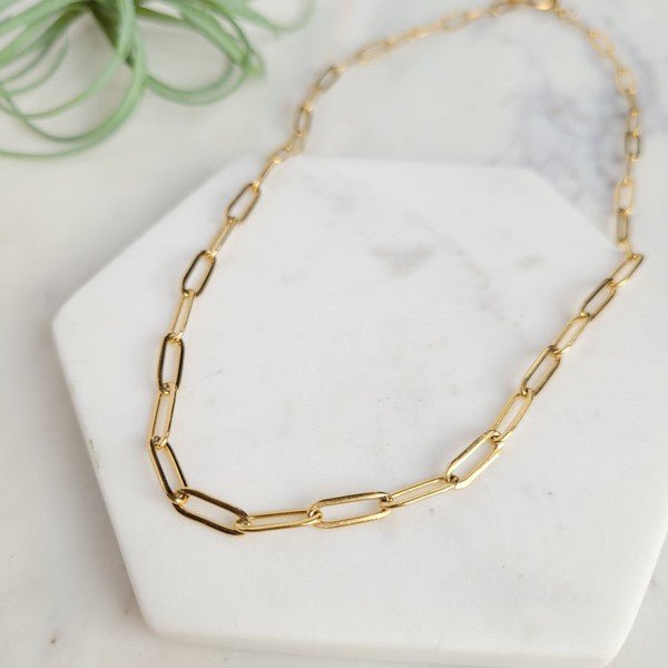 18k Gold Plated Paper Clip Toggle Necklace #Firefly Lane Boutique1