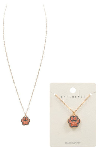 Paw Pendant Necklace - 3D Paw Enamel Pendant Short Necklaces  #Firefly Lane Boutique1
