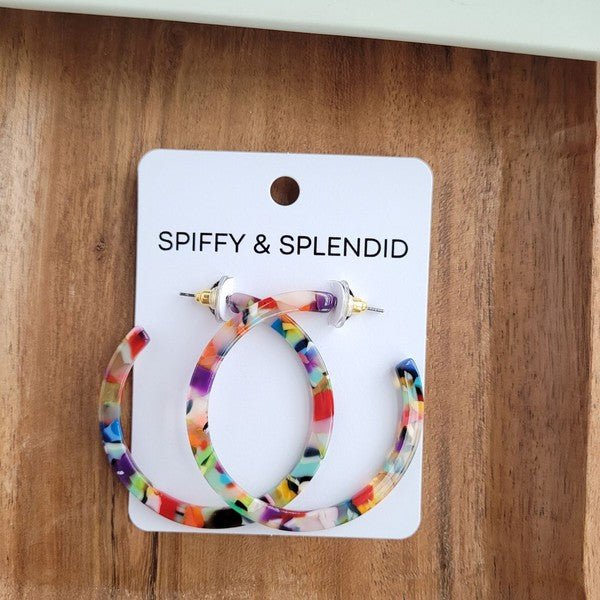 Acrylic Fiesta Multicolor Hoop Earrings #Firefly Lane Boutique1