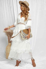 Angelic Allure Lace Detailed White Maxi Dress #Firefly Lane Boutique1