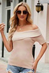 Asymmetrical Knit Top - a rib knit top with an asymmetrical front that leads to a cold shoulder. #Firefly Lane Boutique1