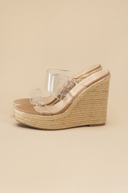 Blissful Boost Clear Strap Wedge Sandals #Firefly Lane Boutique1