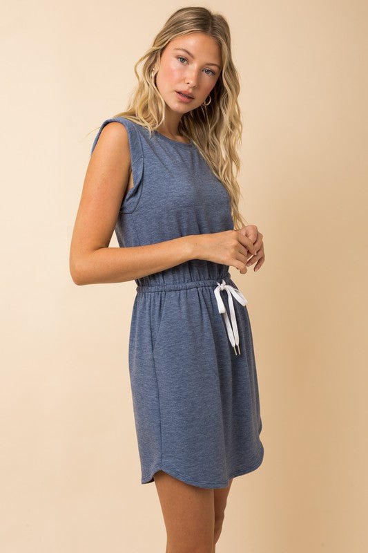 Blue Summer Sleeveless Dress #Firefly Lane Boutique1