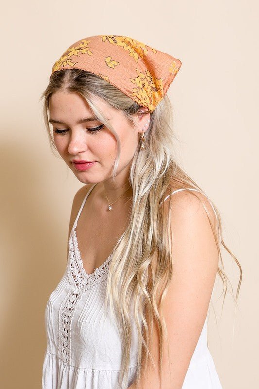 Bohemian Floral Lace Headscarf #Firefly Lane Boutique1