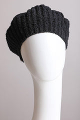 Boucle Rib Knit Black Beret Hat #Firefly Lane Boutique1