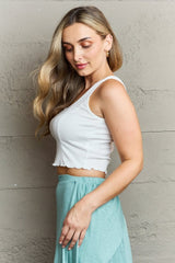 Bow Down Sleeveless Ruffle Crop Top #Firefly Lane Boutique1
