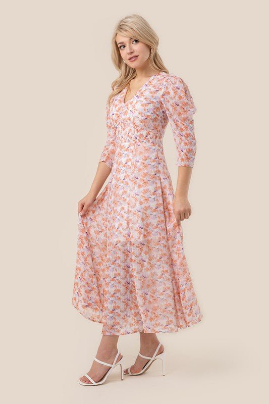 Breezy Blooms Long Sleeve Chiffon Maxi Dress #Firefly Lane Boutique1