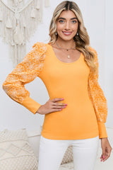 Buttercup Bliss Floral Long Puff Sleeve Yellow Blouse #Firefly Lane Boutique1