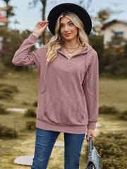 Cable-Knit Zip-Up Hooded Blouse #Firefly Lane Boutique1