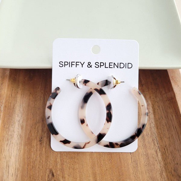 Cameron Acrylic Blonde Tortoise Hoop Earrings #Firefly Lane Boutique1