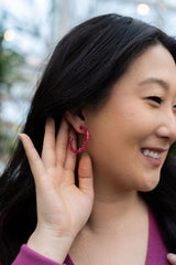 Camy Acrylic Raspberry Hoop Earrings #Firefly Lane Boutique1