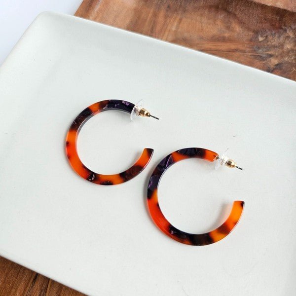 Camy Acrylic Sedona Tortoise Hoop Earrings #Firefly Lane Boutique1