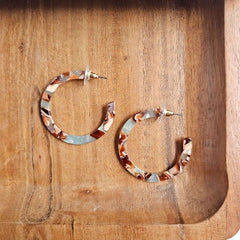 Camy Seafoam & Rust Hoop Earrings #Firefly Lane Boutique1