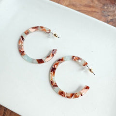 Camy Seafoam & Rust Hoop Earrings #Firefly Lane Boutique1