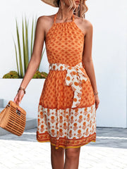 Caribbean Sunset Orange Floral Mini Dress #Firefly Lane Boutique1
