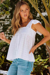 Chasing Clouds Babydoll Style White Blouses #Firefly Lane Boutique1