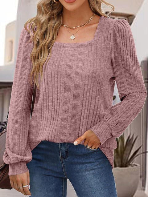 Chic Square Neck Long Sleeve Top #Firefly Lane Boutique1