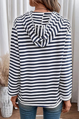 Chill Charm White and Black Striped Hoodie #Firefly Lane Boutique1