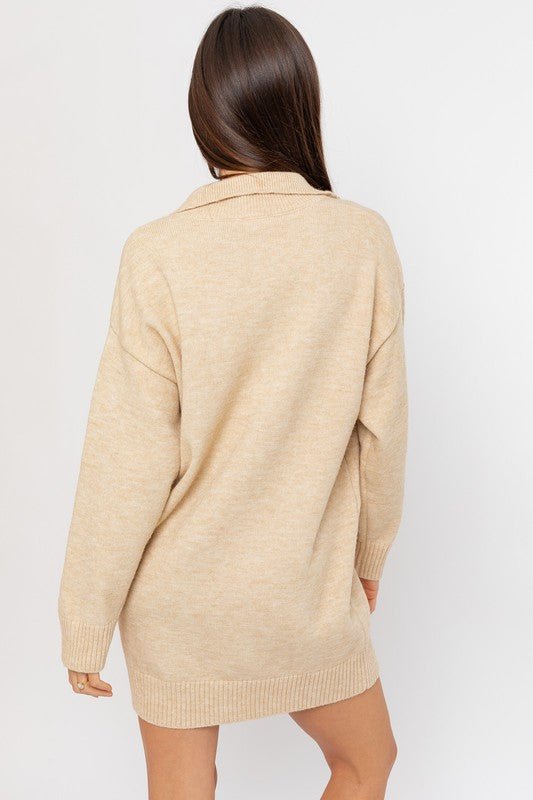 Chilled Vibes Quarter Zip Sweatshirt Dress #Firefly Lane Boutique1