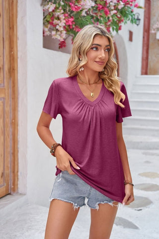 Cinched Comfort Women’s V Neck T-Shirt #Firefly Lane Boutique1