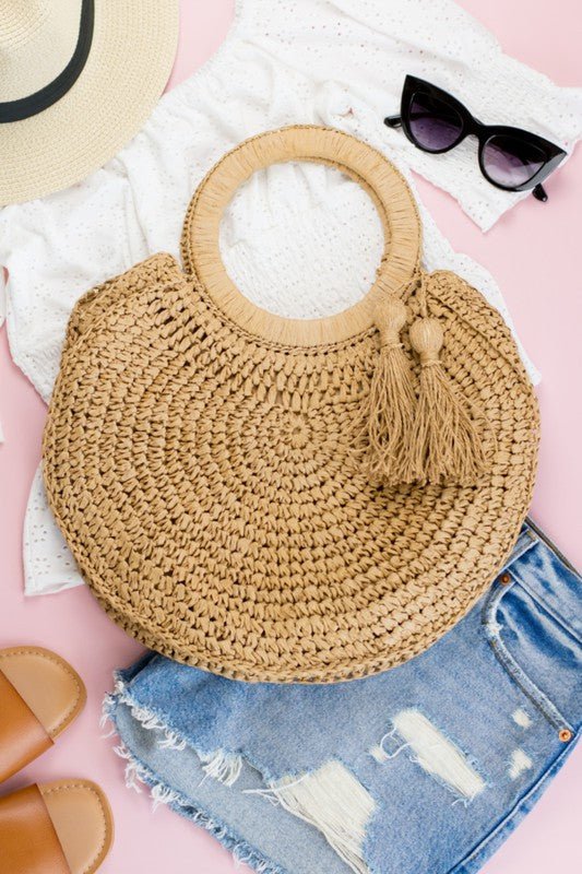 City To Shore Straw Round Shoulder Bag #Firefly Lane Boutique1