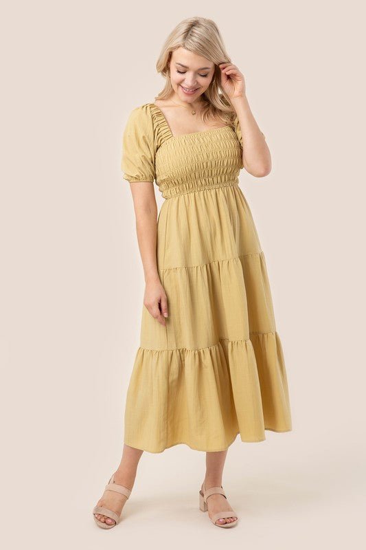 Collecting Memories Puff Sleeve Midi Dress #Firefly Lane Boutique1