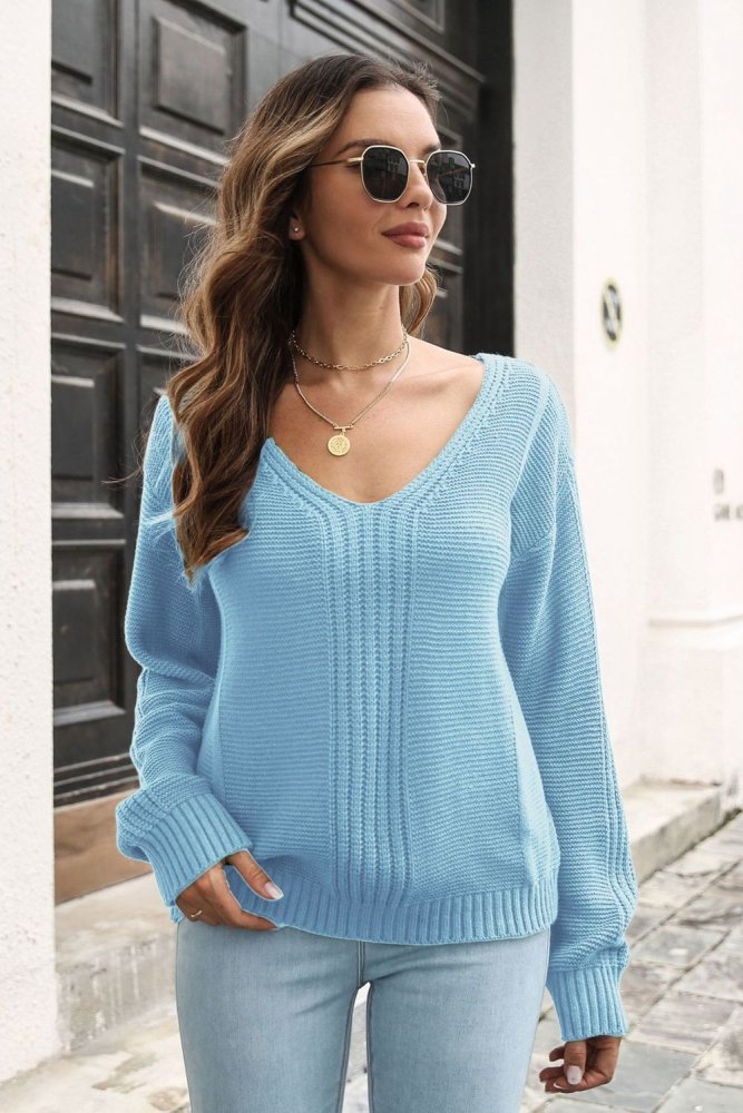 Come As You Are Relaxed V-Neck Sweater #Firefly Lane Boutique1