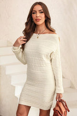 Comfort Drop Shoulder Sweater Cable Knit Dress #Firefly Lane Boutique1
