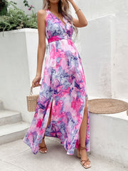 Cotton Candy Halter Mix Print Maxi Dress #Firefly Lane Boutique1