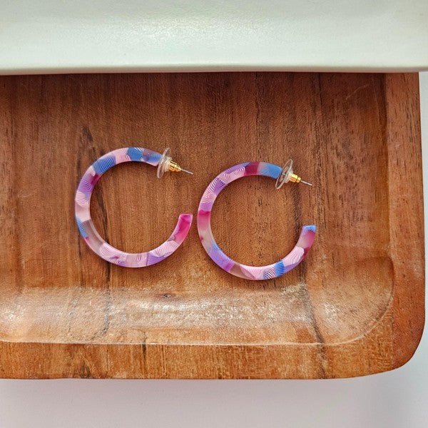 Cotton Candy Medium Size Colored Hoops #Firefly Lane Boutique1