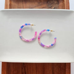 Cotton Candy Medium Size Colored Hoops #Firefly Lane Boutique1
