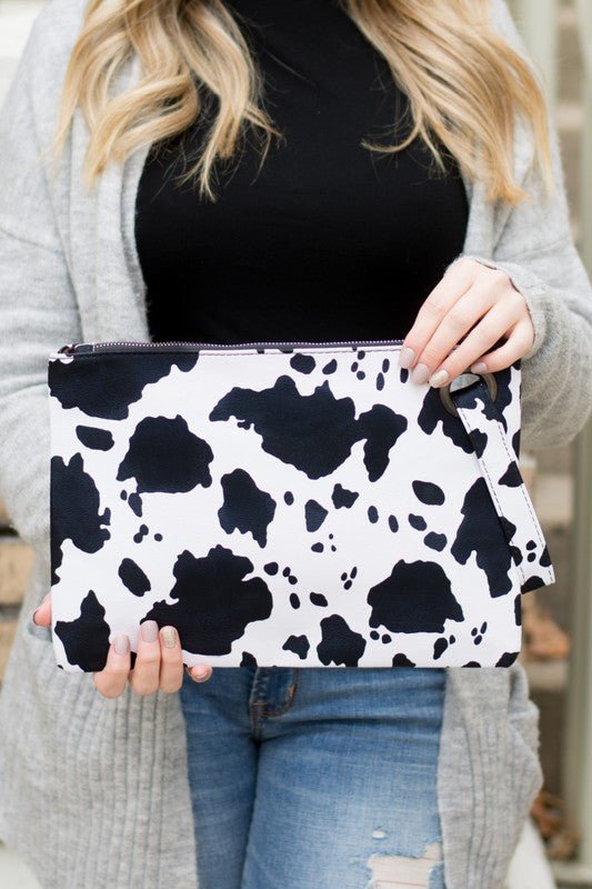 Country Retreat Oversized Cow Print Clutch Bag #Firefly Lane Boutique1