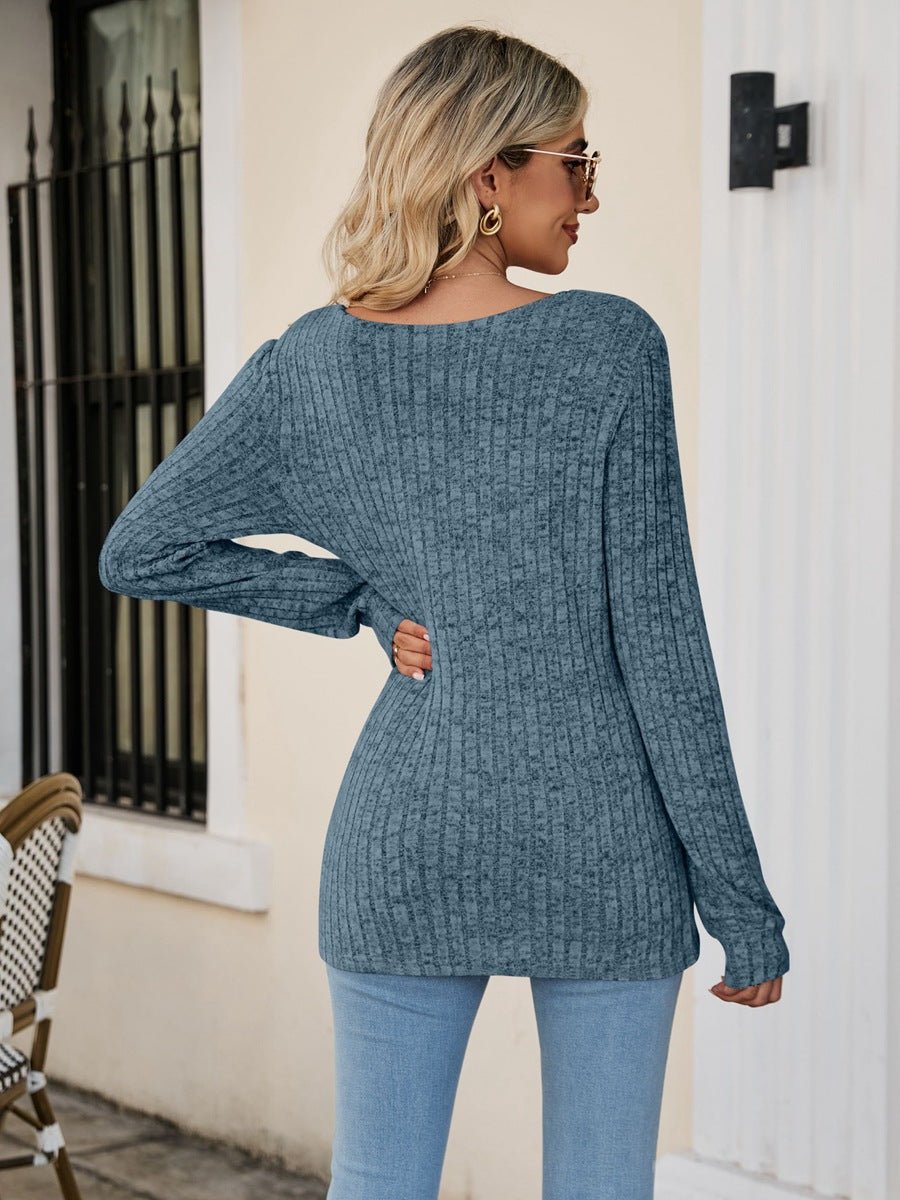 Cuddle Up Ribbed Scoop Neck Sweater #Firefly Lane Boutique1