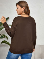 Curvy Comfort Cable Knit V Neck Sweater #Firefly Lane Boutique1