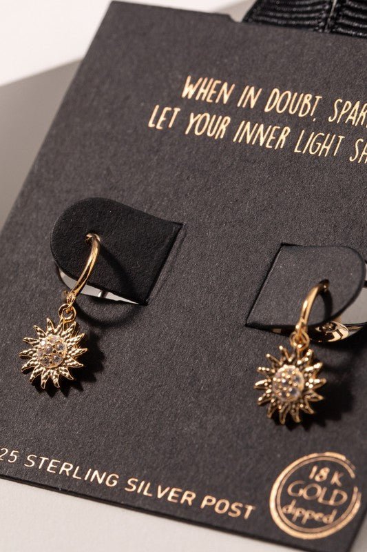 Dangling Gold Sun Earrings #Firefly Lane Boutique1
