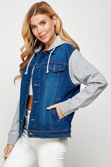 Dual Style Denim Hybrid Hoodie Jacket #Firefly Lane Boutique1