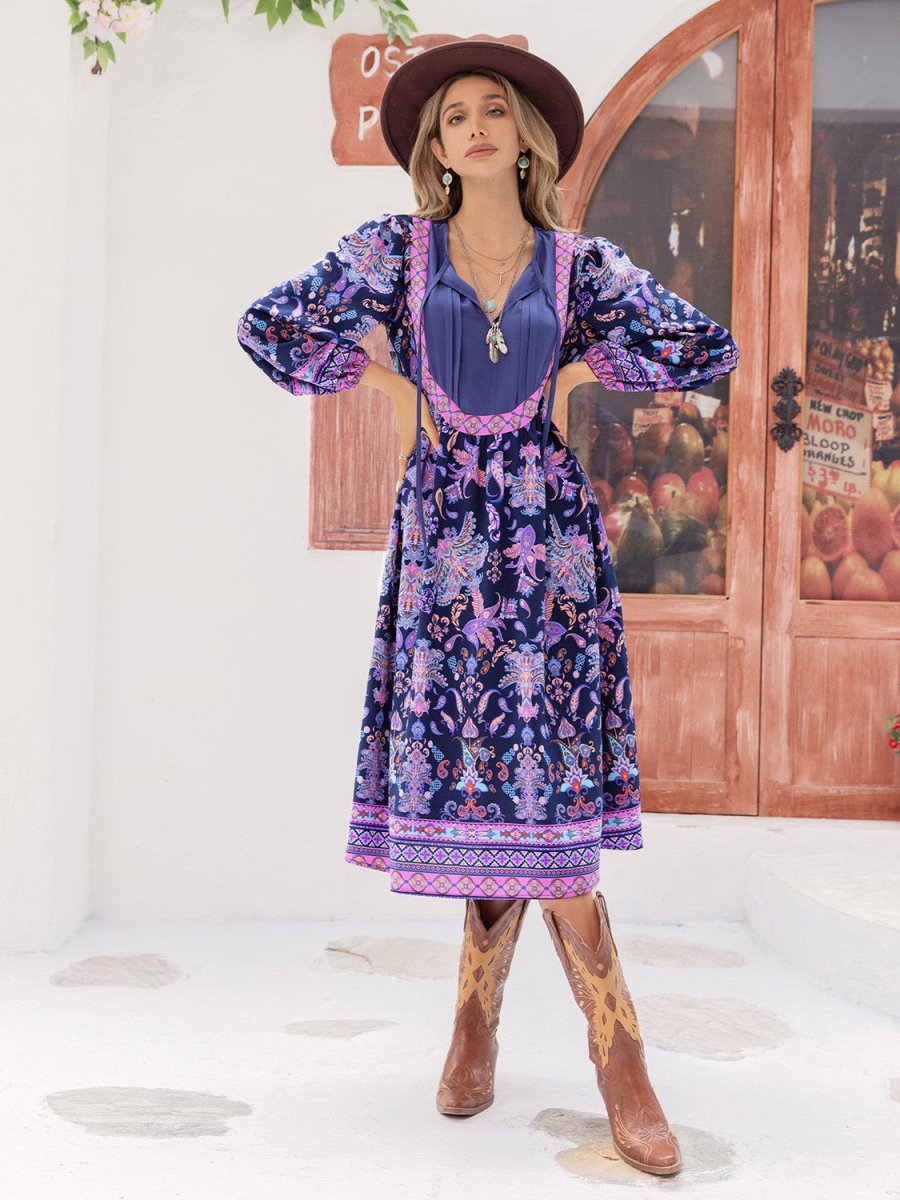 Earth Goddess Long Sleeve Bohemian Ultra Violet Dress #Firefly Lane Boutique1