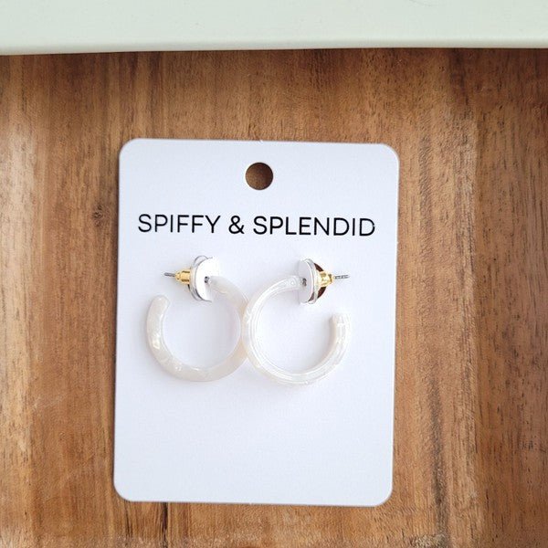 Elegant White Pearl Mini Hoop Earrings #Firefly Lane Boutique1
