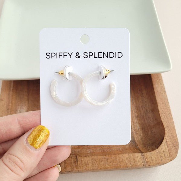 Elegant White Pearl Mini Hoop Earrings #Firefly Lane Boutique1