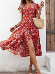 Enchanted Garden Red Floral Dress #Firefly Lane Boutique1