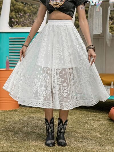 Enchanting Embroidery White Midi Skirt #Firefly Lane Boutique1
