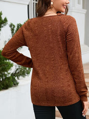 Essential Elegance Round Neck Textured Shirt #Firefly Lane Boutique1
