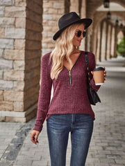 Every Day Chic Half-Zip Long Sleeve Top #Firefly Lane Boutique1