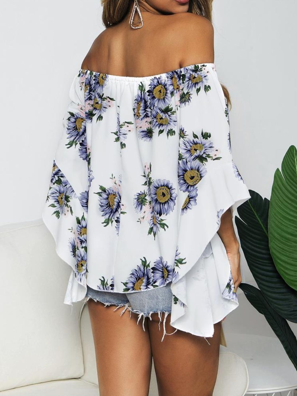 Floral Off Shoulder Blouse - women’s floral blouse with an off shoulder and flared sleeve #Firefly Lane Boutique1