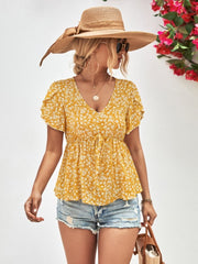 Floral Petal Sleeve Babydoll Top #Firefly Lane Boutique1