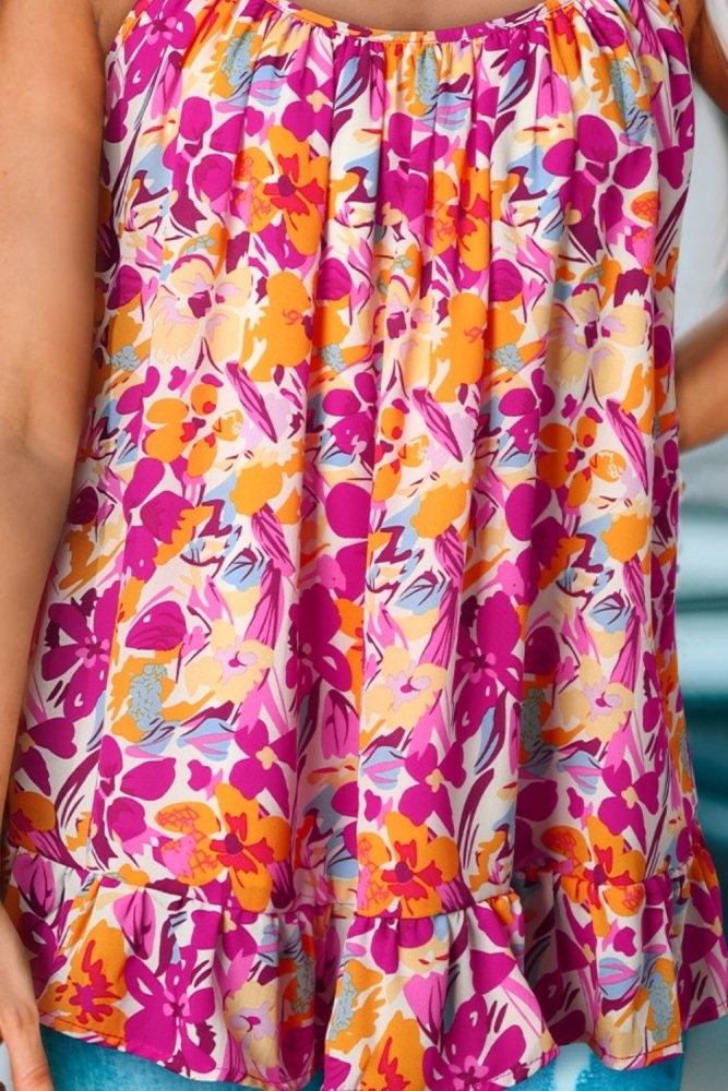 Flower Power Spaghetti Floral Top #Firefly Lane Boutique1