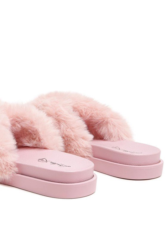 Fluffy Feet Sandals With Fur #Firefly Lane Boutique1