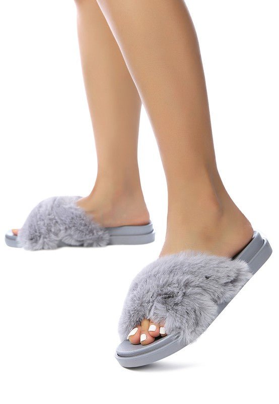 Fluffy Feet Sandals With Fur #Firefly Lane Boutique1