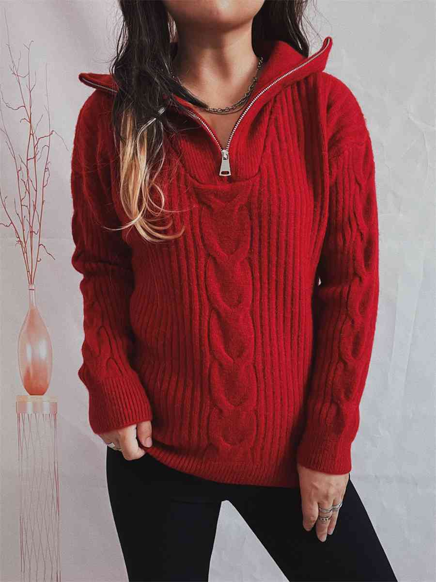 Frozy’s Day Dream Rib-Knit Half Zip Sweater #Firefly Lane Boutique1
